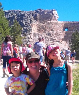 Mommy and the girls at Crazy Horse